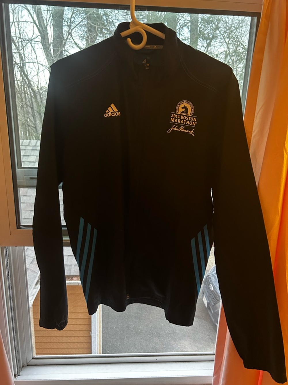 adidas Black Running Jacket with Blue Interior